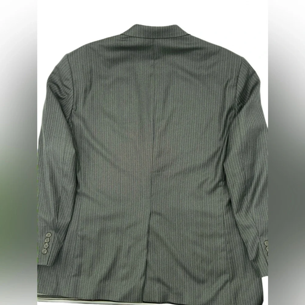 Lauren Ralph Lauren 2 Piece Wool Suit 42R Gray Pinstripe Blazer Pants 38W 30L